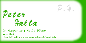 peter halla business card